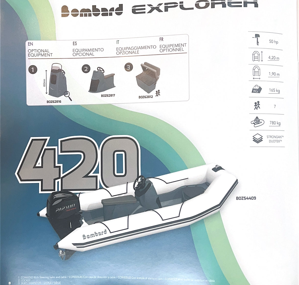 Embarcación Semirrígida EXPLORER 420 STRONGAN GRIS