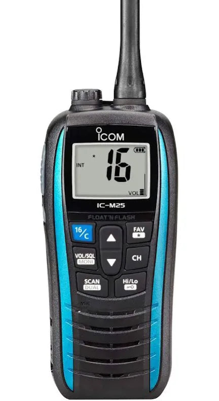 IC-M25 EURO AZUL EMISORA PORTÁTIL MARINA VHF IPX7 - 5W