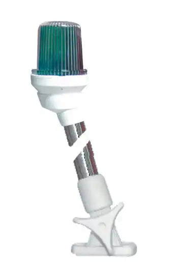 Luz, tricolor, plegable de 23 cm, con carcasa blanca