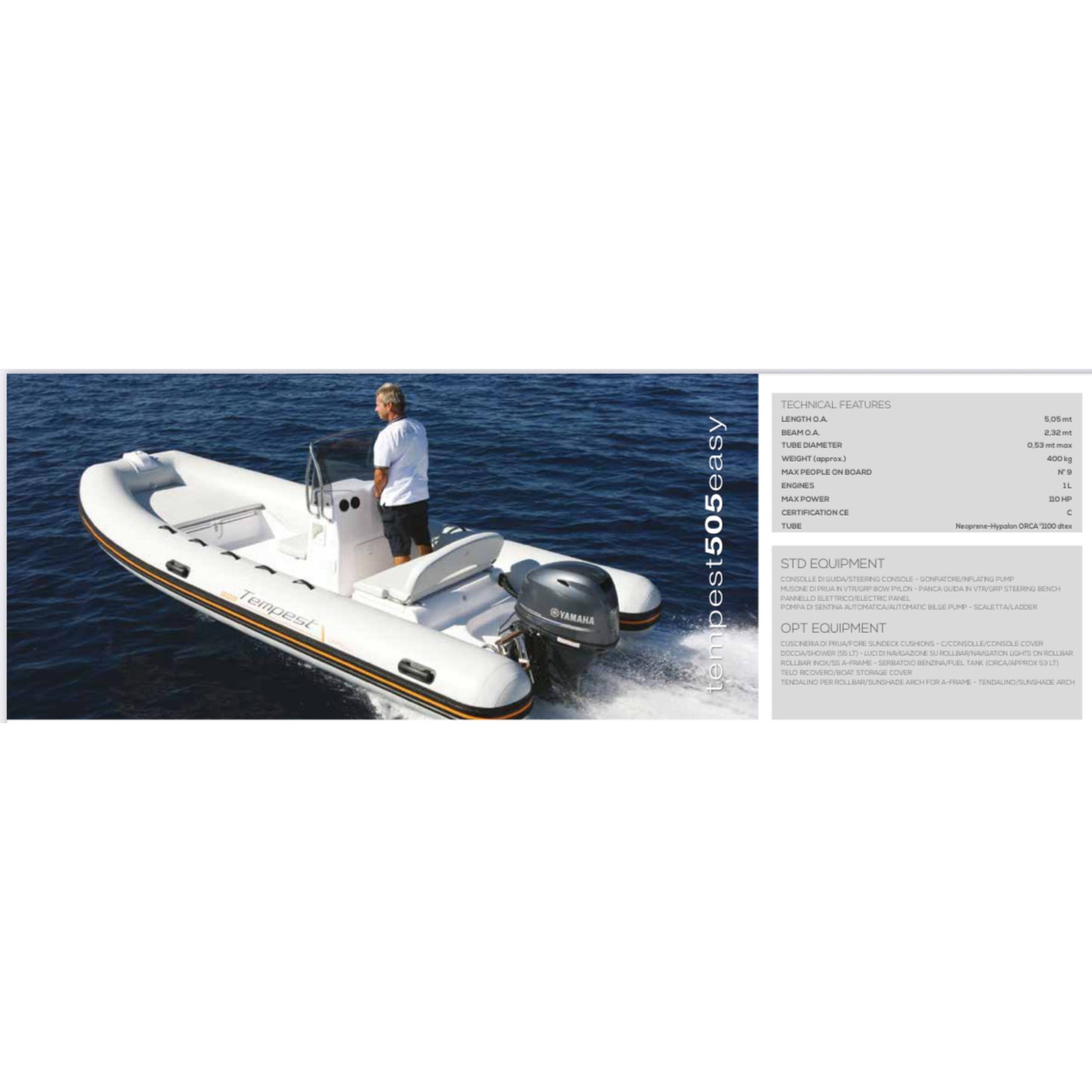 Embarcación Semirrigida Tempest Easy Line